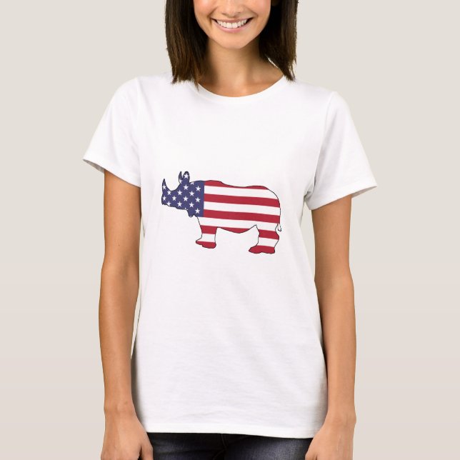 Camiseta Rinoceronte - bandera americana (Anverso)