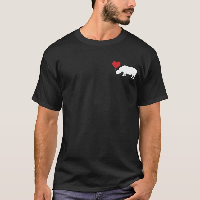 Camiseta Rinoceronte blanco con corazón (Anverso)