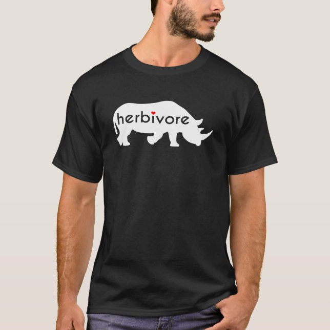 Camiseta Rinoceronte blanco HERBIVORE Rhinoceros Vegetarian (Anverso)