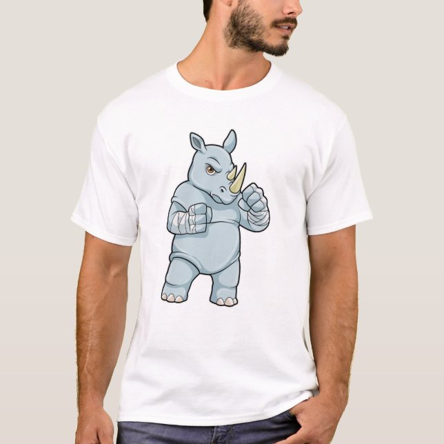 Camiseta Rinoceronte como boxeador en boxeo (Anverso)