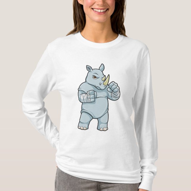 Camiseta Rinoceronte como boxeador en boxeo (Anverso)