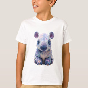 Camiseta Rinoceronte de galaxia pastel acuarela para niños