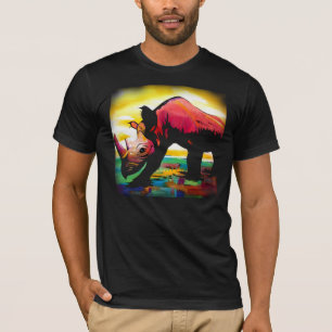 Camiseta Rinoceronte de la parte, mariposa de la parte