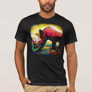 Camiseta Rinoceronte de la parte, mariposa de la parte