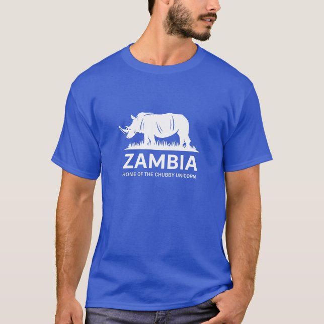 Camiseta Rinoceronte de Zambia de Chubby Unicorn (Anverso)