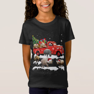 Camiseta Rinoceronte en camión rojo Feliz Navidad navideña