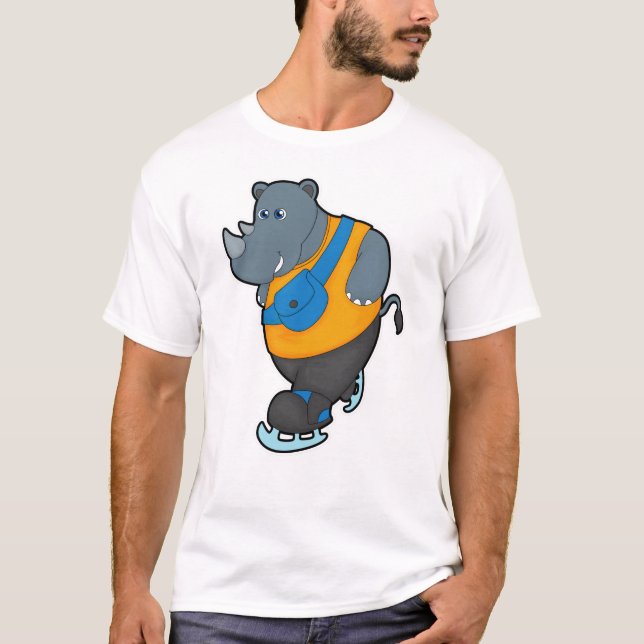 Camiseta Rinoceronte en patinaje sobre hielo con bolso Slin (Anverso)