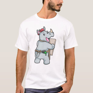 Camiseta Rinoceronte en pintura con colores