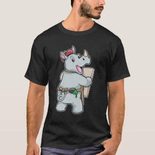 Camiseta Rinoceronte en pintura con colores