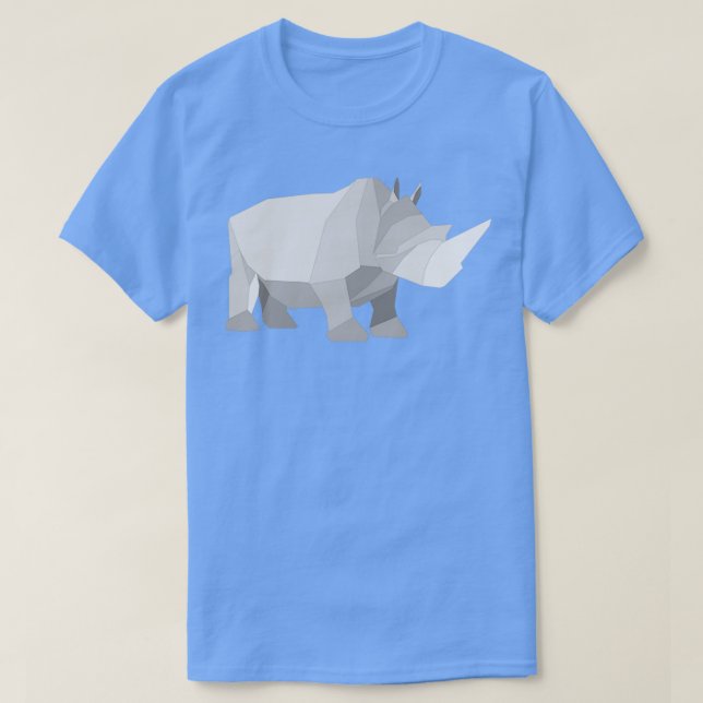 Camiseta rinoceronte hecho de origami (Diseño del anverso)