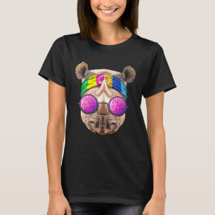 Camiseta Rinoceronte hippie ama signo de paz rinoceronte hi