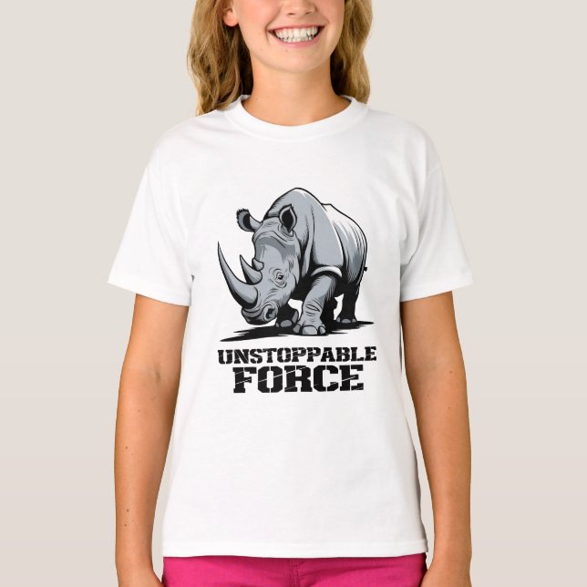 Camiseta Rinoceronte irrompible: Fuerza y poder liberados (Anverso)