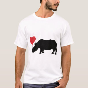 Camiseta Rinoceronte negro con corazón