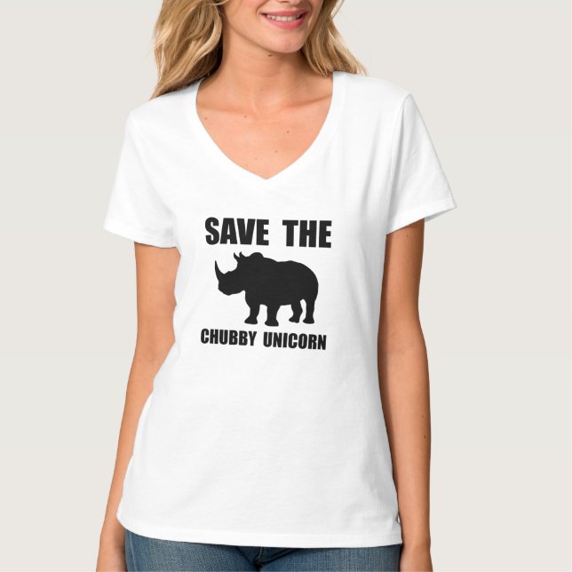 Camiseta Rinoceronte rechoncho del unicornio (Anverso)