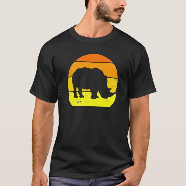 Camiseta Rinoceronte retro rinoceronte rinoceronte animal 6 (Anverso)