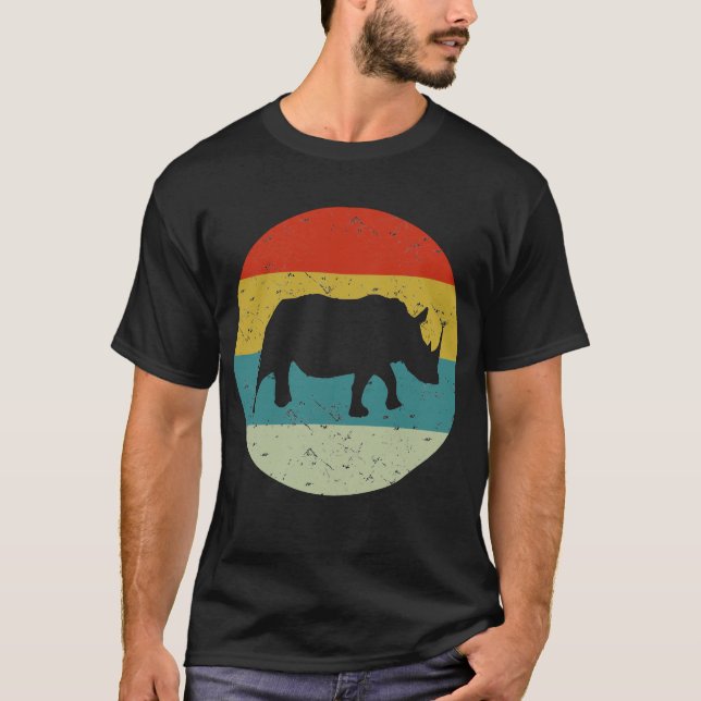 Camiseta rinoceronte retro vintage (Anverso)