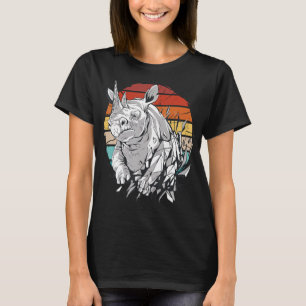 Camiseta Rinoceronte silvestre fuerte de época en el geoma