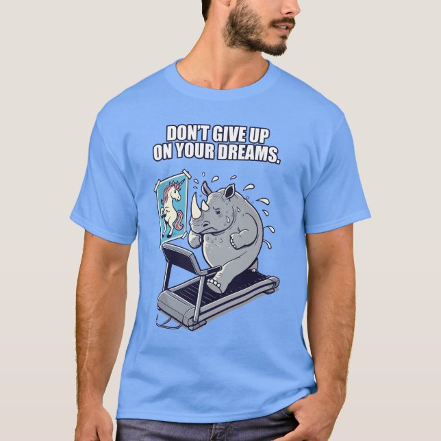 Camiseta Rinoceronte vs Unicornio - Gracioso gimnasio (Anverso)