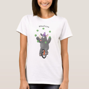 Camiseta Rinocerontes divertidos y lindos en monociclo