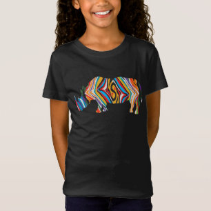 Camiseta Rinocerontes en un patrón de cebra psicodélico