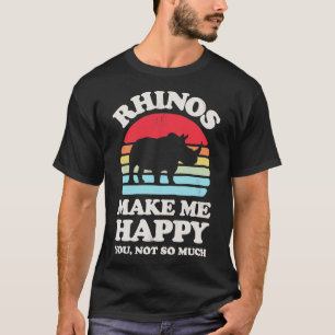 Camiseta Rinocerontes me hacen feliz Sunset Retro para homb