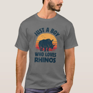 Camiseta Rinocerontes Un Niño Que Ama Los Rinocerontes Retr