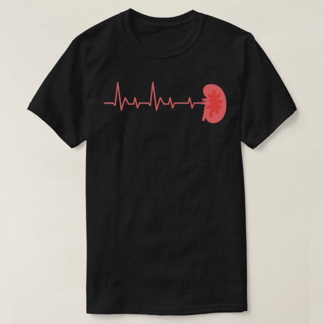 Camiseta Riñón Latido EKG Pulso Tasa Cardíaca Diálisis (Diseño del anverso)