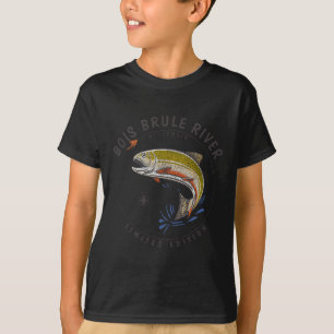 Camiseta Río Bois Brule Wisconsin Recuerdo de pesca con mos