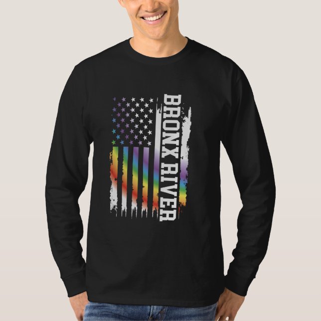 Camiseta Río Bronx, arcoiris con EE. UU. en problemas (Anverso)