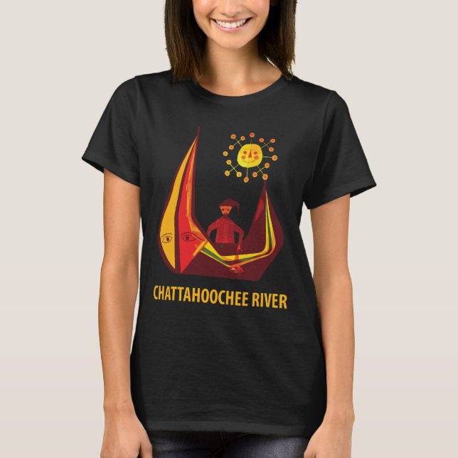 Camiseta Río Chattahoochee Sol Amarillo Viaje (Anverso)