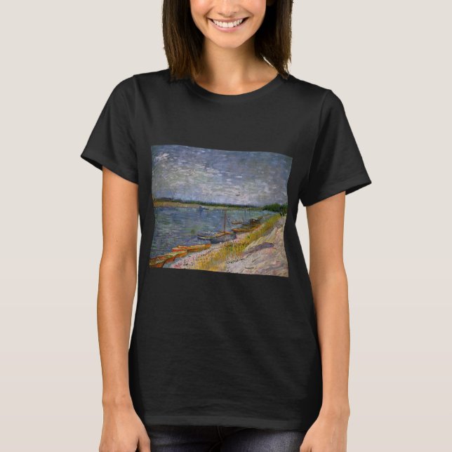 Camiseta Río con barcos de remo por Vincent van Gogh (Anverso)