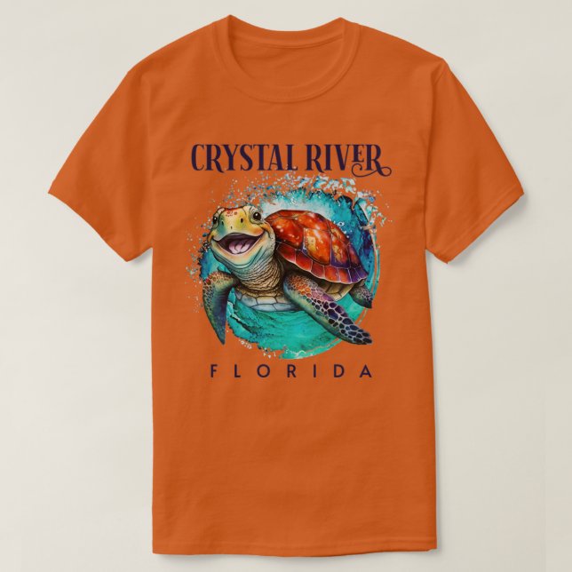 Camiseta Río Cristal Florida Acuarela Feliz Turba de Mar (Diseño del anverso)