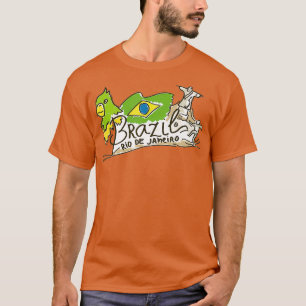 Camiseta Río de Janeiro Brasil Bandera al Cristo Redentor