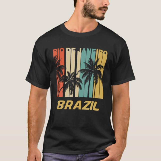 Camiseta Río de Janeiro Brasil de las palmeras de vacacione (Anverso)
