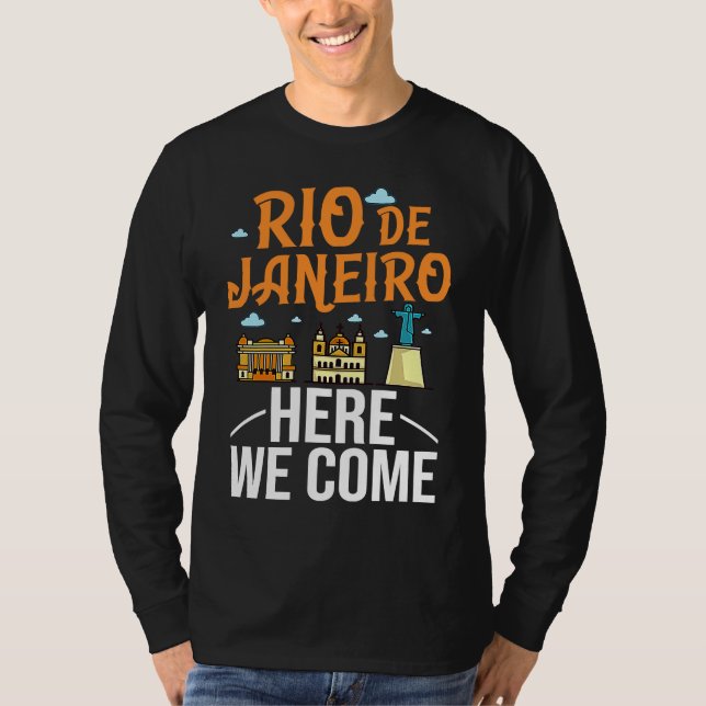 Camiseta Rio de Janeiro Brazil City Trip Skyline Map Travel (Anverso)