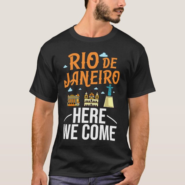 Camiseta Rio de Janeiro Brazil City Trip Skyline Map Travel (Anverso)