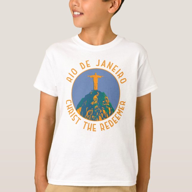 Camiseta Río de Janeiro Círculo angustiado de Brasil (Anverso)