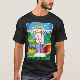 Camiseta Río de Janeiro Cristo Redentor Brasil Skyline Silh