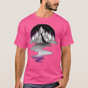Camiseta Río de la Montaña de la Bandera Asexual