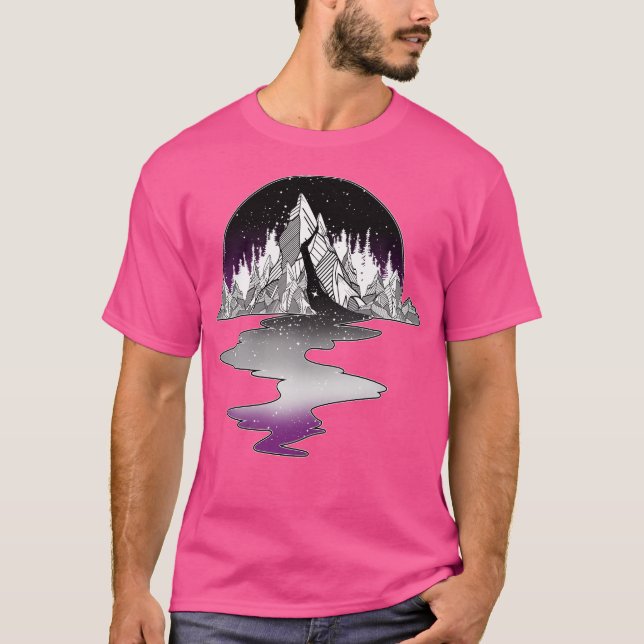 Camiseta Río de la Montaña de la Bandera Asexual (Anverso)