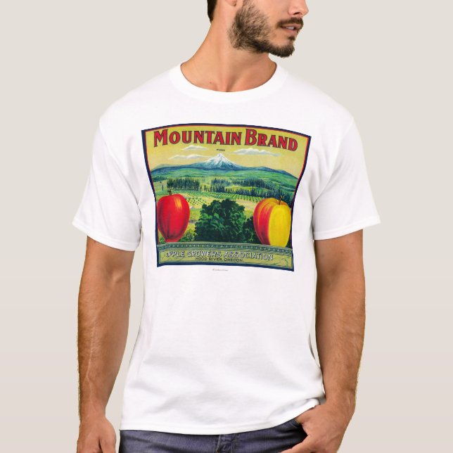 Camiseta Río de LabelHood del cajón de Apple de la montaña, (Anverso)
