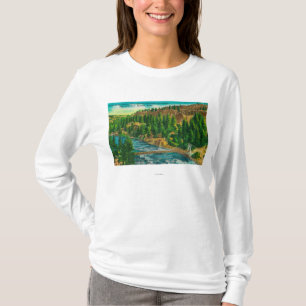 Camiseta Río de Spokane y puente del pie de la suspensión