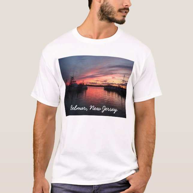 Camiseta Río del tiburón de los barcos del puerto deportivo (Anverso)