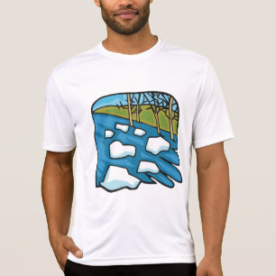 Camiseta Río deshielo invernal con témpanos de hielo