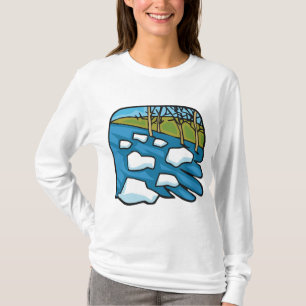 Camiseta Río Deshielo Invernal con Témpanos de Hielo