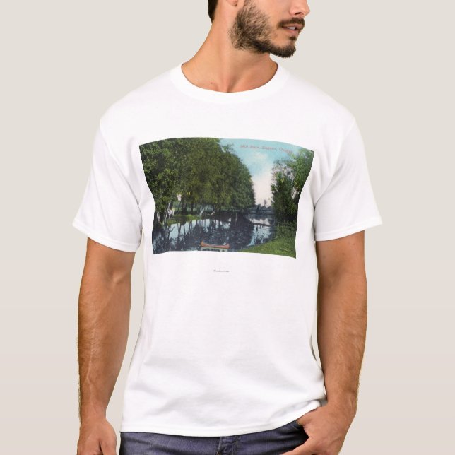 Camiseta Río escénico con la canoa SceneEugene, O (Anverso)