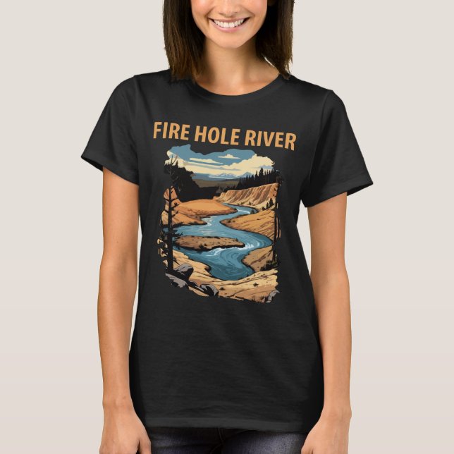 Camiseta Río Fire Hole Yellowstone Viajes de Oro (Anverso)