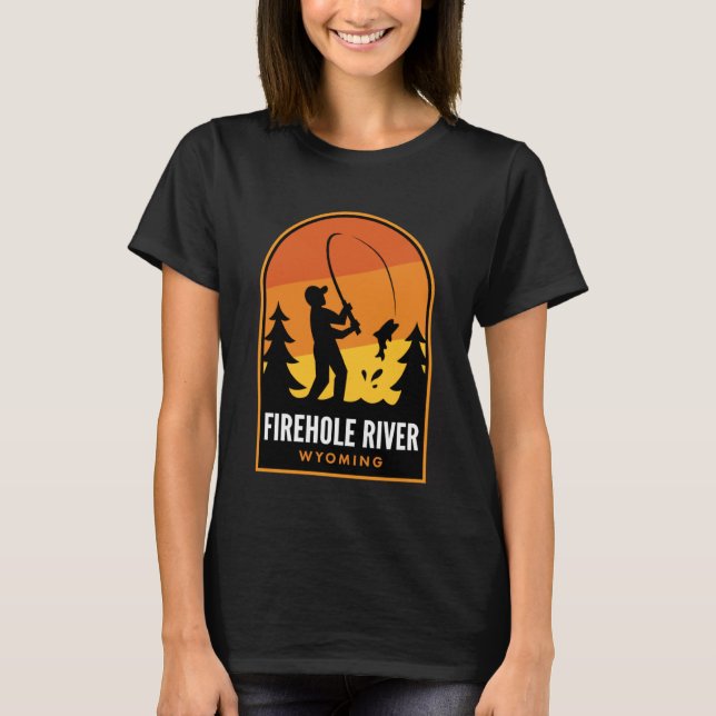 Camiseta Río Firehole Wyoming Pesca (Anverso)