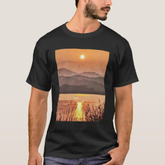 Camiseta río forestal y colina