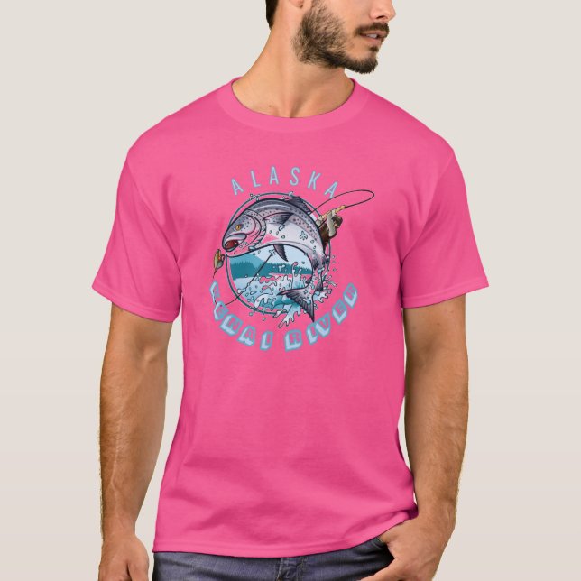 Camiseta Río Kenai Alaska Alaskan Salmon Pescador AK (Anverso)